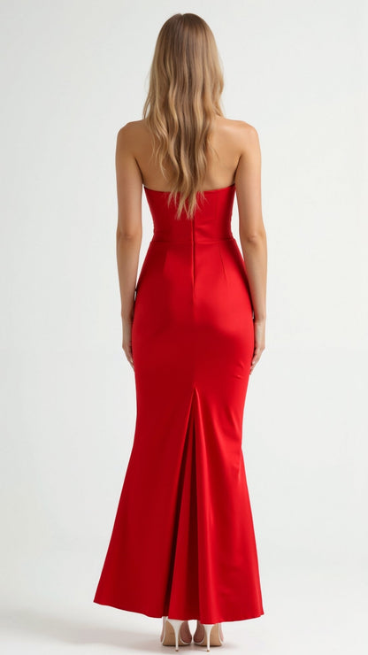 Damen Säulenmaxikleid Hochzeitsgästekleid Lang