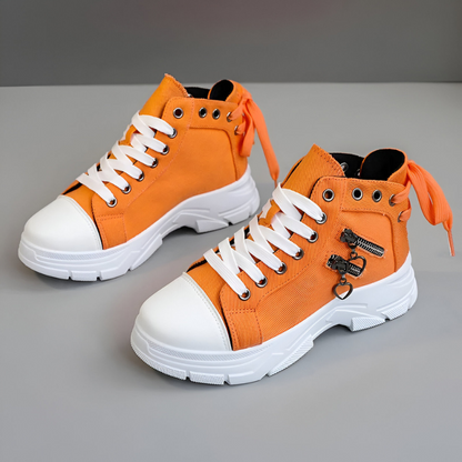 Damen High- Sneaker Jeansblau Reißverschluss
