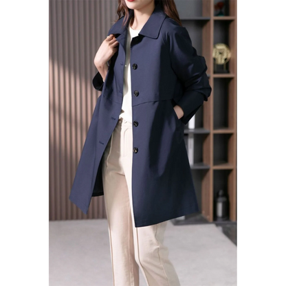 Norvielle Damen Trenchcoat Kurz Wasserabweisend