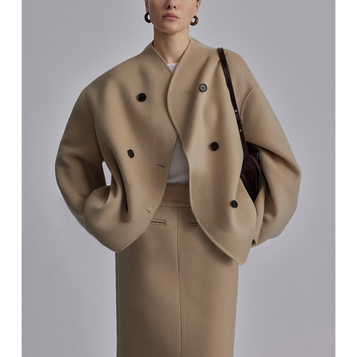 Norvielle Damen Oversized Mantel Übergangsjacke