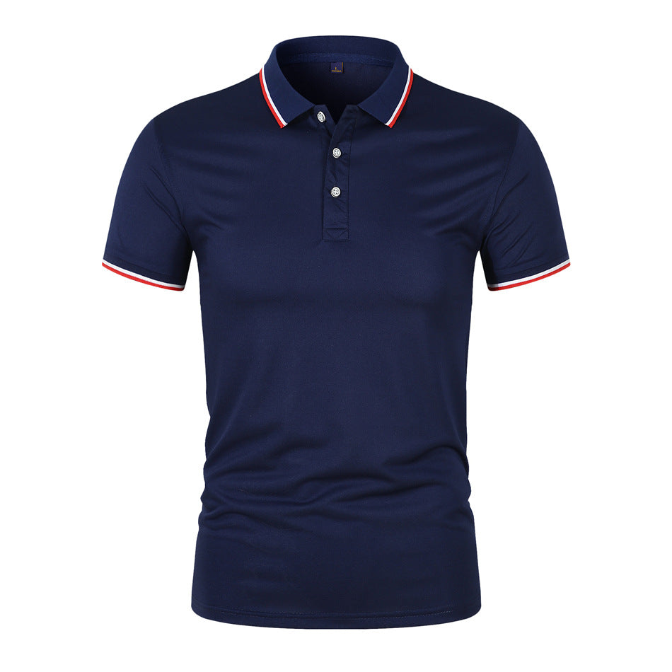 Herren Slim-Fit Poloshirt Kurzarm Baumwolle Weiß