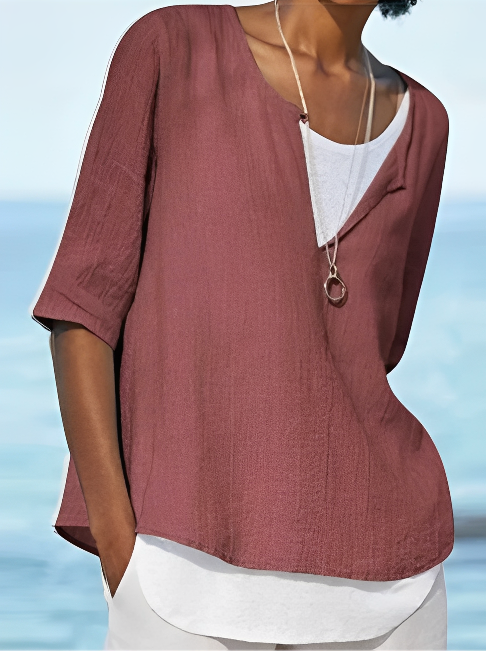 Elegante Damenbluse Lagenlook - Norvielle