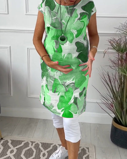 Damen Longtop Blumenprint Farbenfroh Baumwolle