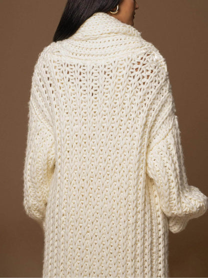 Damen Cardigan Shawl Kragen Elfenbein