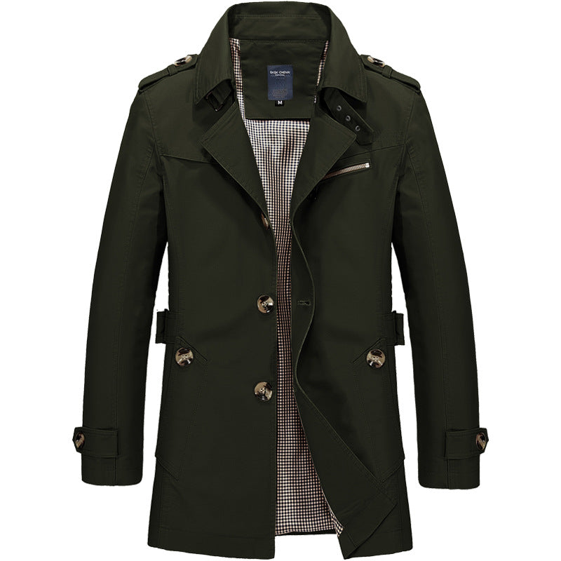 Herren Trenchcoat Klassisch Wollmix