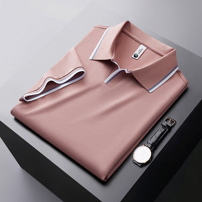 Herren Poloshirt Formelles Baumwoll-Hemd Weiß