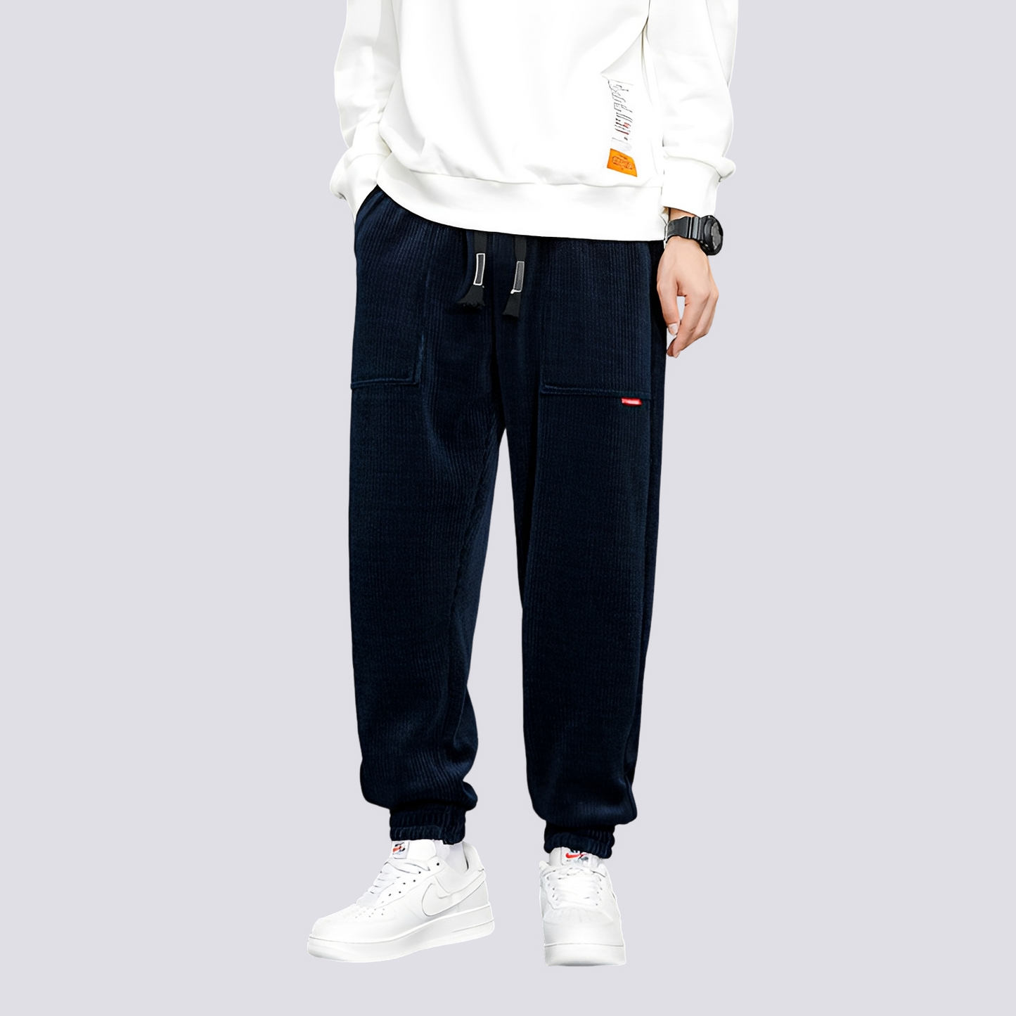 Benji Herren Cord-Jogginghose Lässig Beige