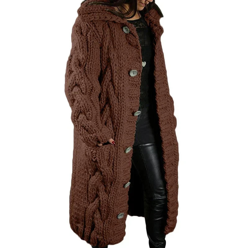 Norvielle Damen Strickjacke Dicke Wolle