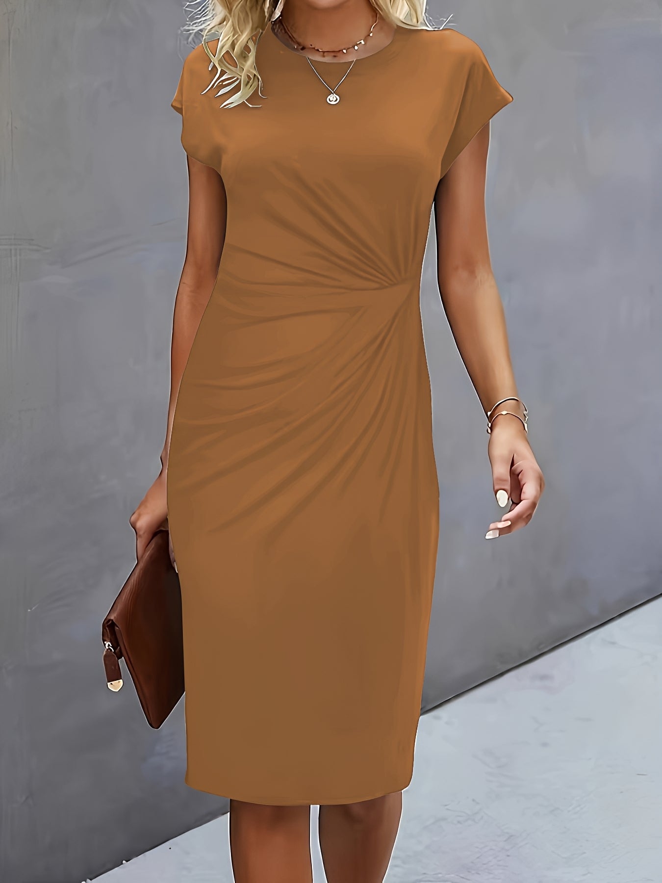 Damen Kleid mit Knotenbund Elegantes Design