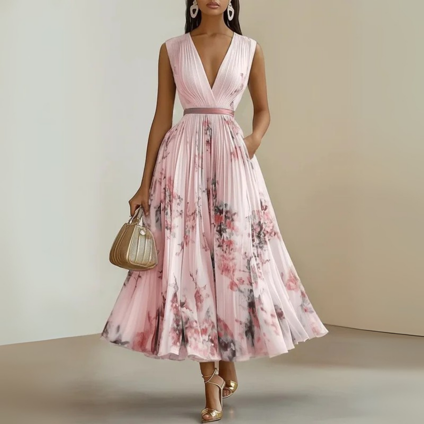 Damen Ärmelloses Maxikleid Fließend Sommerkleid