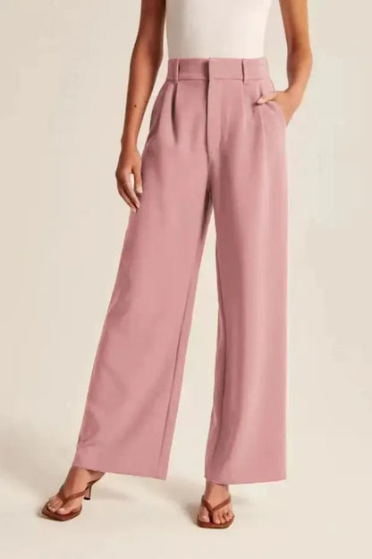 Elegante Damen High-Waist-Hose Wide-Leg Zeitloser Schnitt