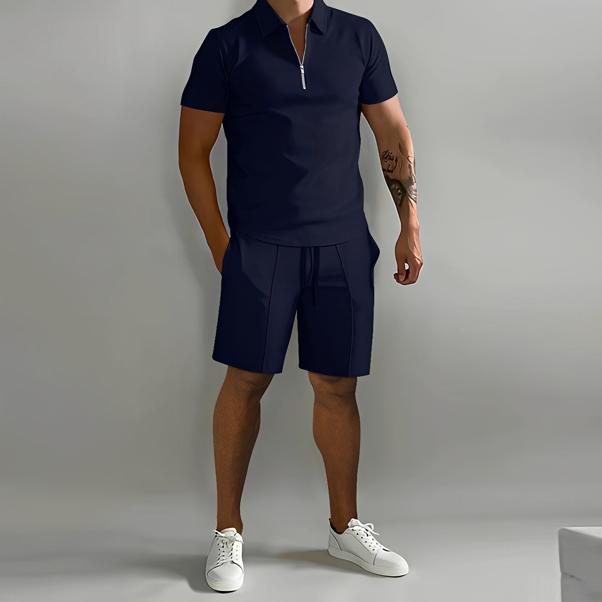 Herren Pullover Set Halb-Reißverschluss Stilvoll