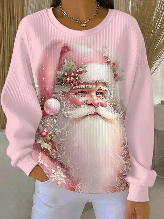Hanne Damen Weihnachtsstrickpullover Weihnachtsmann Motiv - Norvielle