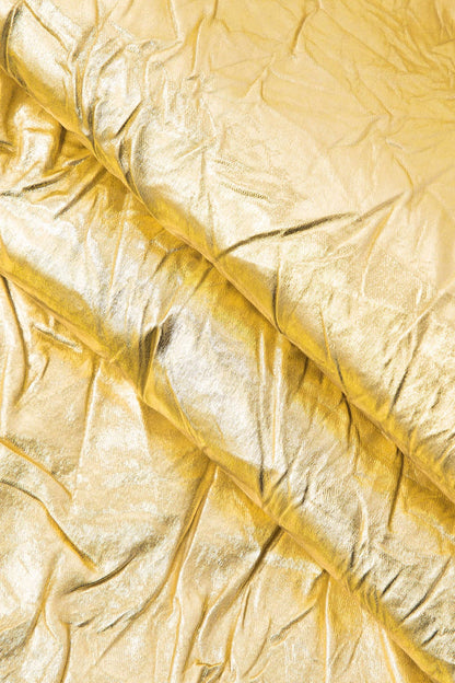 Glänzender Metallic Midirock Damen Crinkle Effekt Elastisch