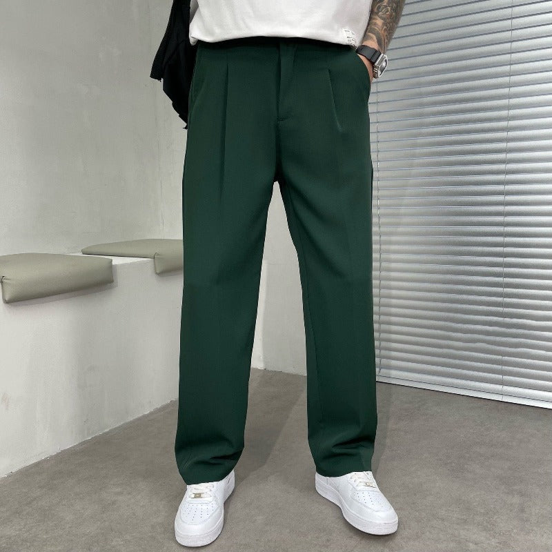 Herren Sommerhose Bundfalten Lockere Passform