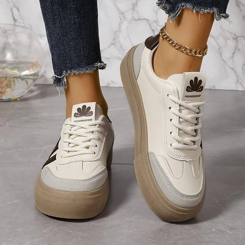 Damen Sneaker Retro Schnürschuhe Bequem