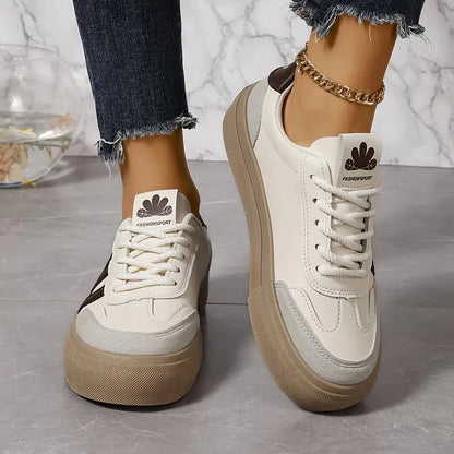Damen Sneaker Retro Schnürschuhe Bequem