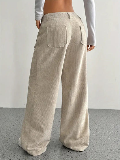 Damen Cordhose Baumwollmischung Weit
