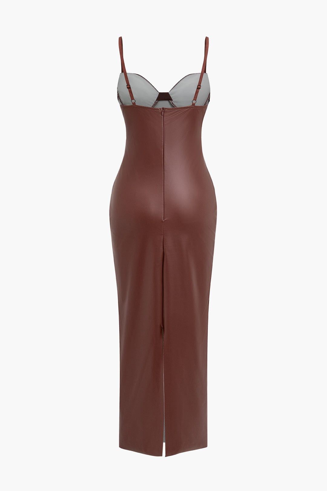 Damen Leder-Maxikleid Elegant