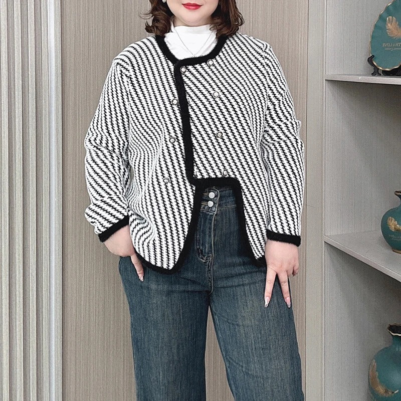 Norvielle Damen Bouclé-Jacke Elegantes Design