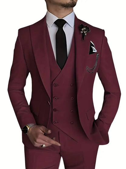 Herren Business-Anzug Blazer, Weste und Hose
