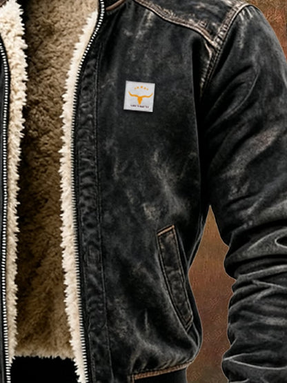 Thermische Lederjacke Herren Ledermantel
