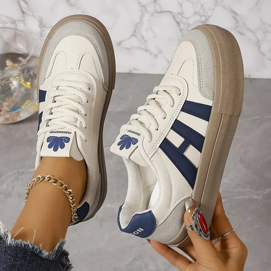 Damen Sneaker Retro Schnürschuhe Bequem - Norvielle
