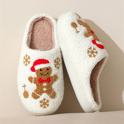 Weihnachtliche Damen Hausschuhe Warmes Plüsch Schneeflocken Design