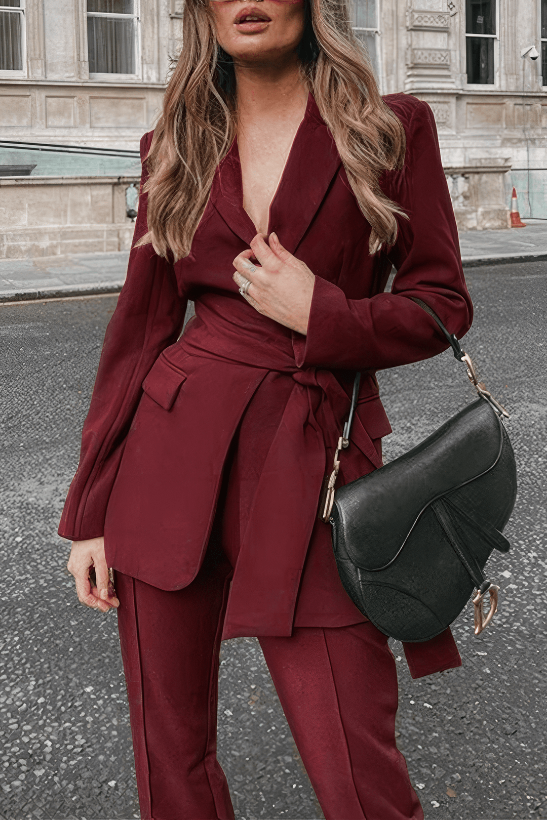 Damen Zweiteiler Set Blazer Hose Elegant Schwarz - Norvielle