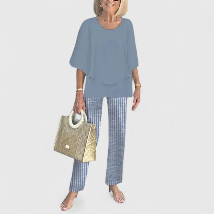 Damen Zweiteiler Hosen Set Bedruckt