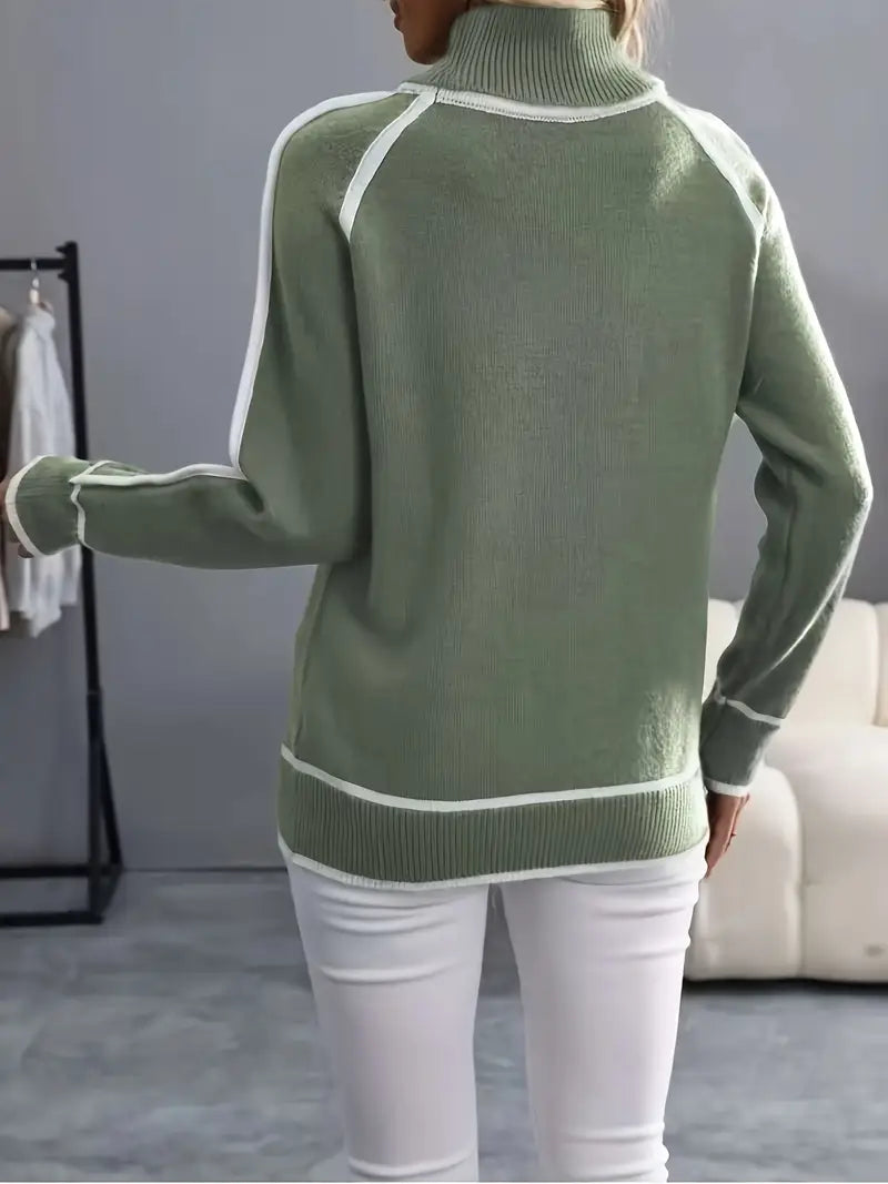 Norvielle Damen Rollkragenpullover Warm