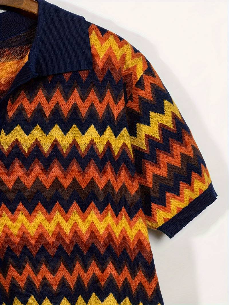 Retro Pullover Zickzackmuster