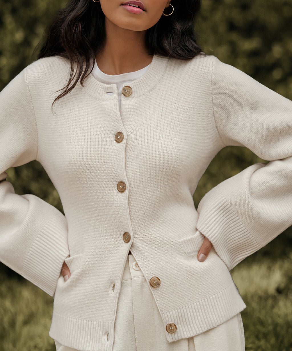Damen Knopf-Cardigan Ultraweich Norvielle