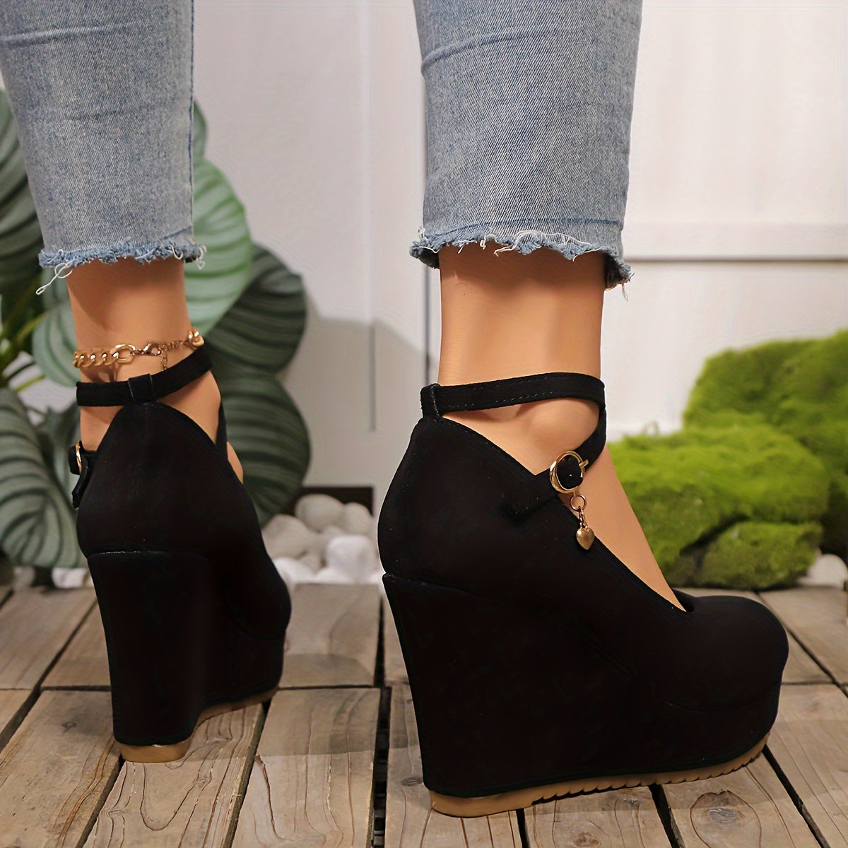 Norvielle Damen Schuhe Keilabsatz Elegantes Design