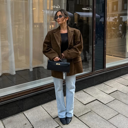 Norvielle Damen Gebürstete Winterjacke