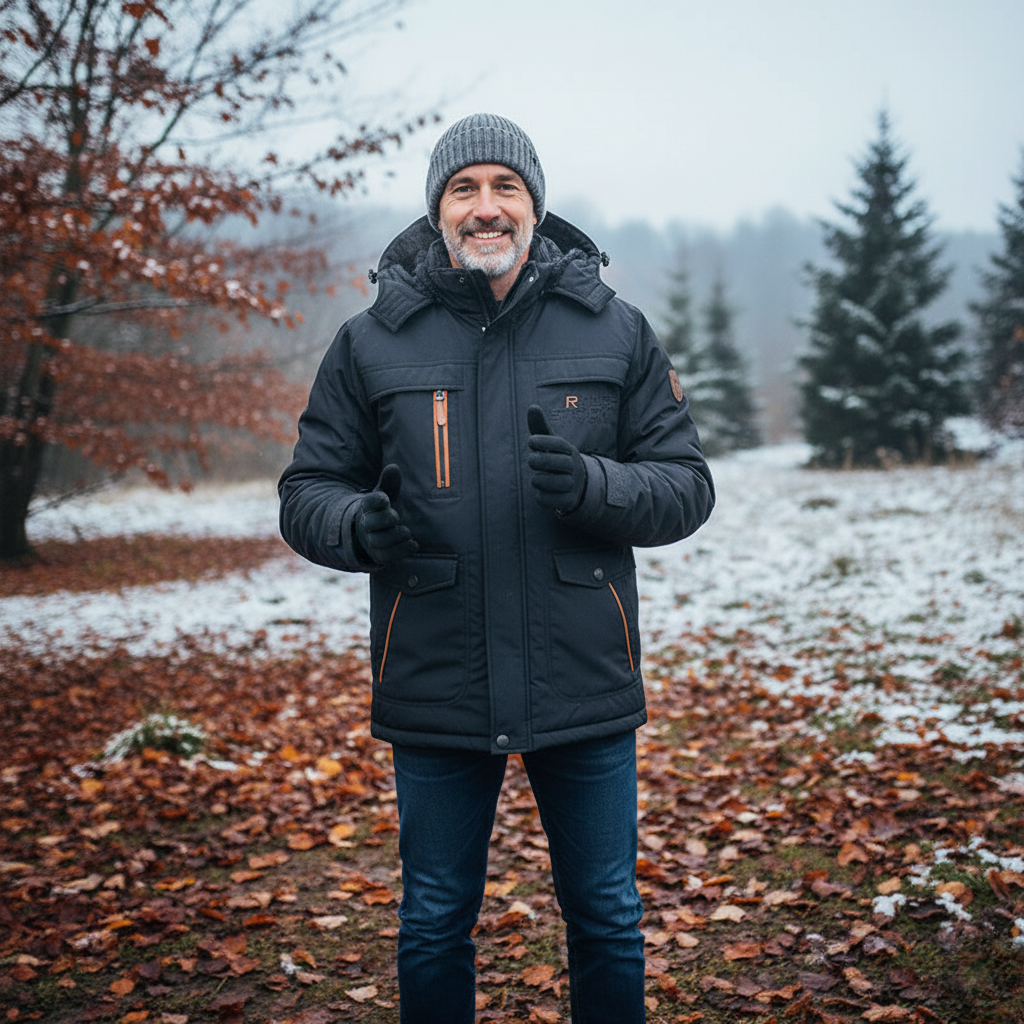Herren Winterjacke Winddicht Isoliert Kapuze
