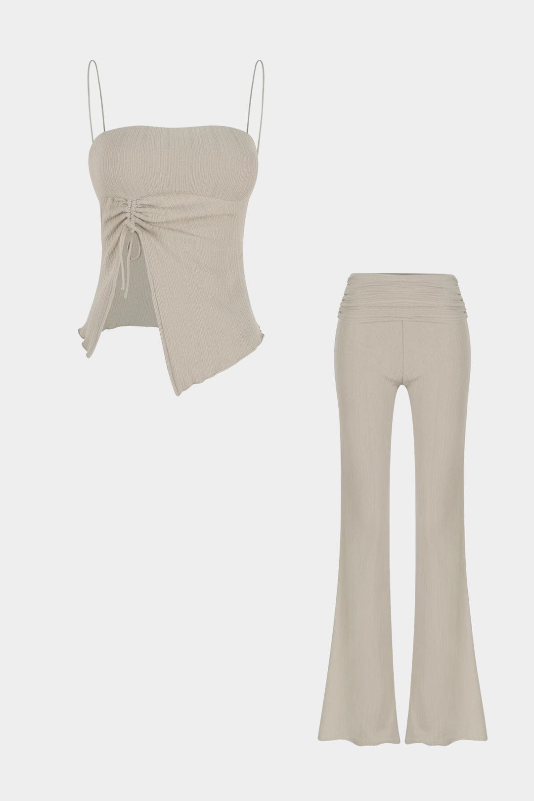 Damen Zweiteiler-Set Wickel- Flared-Hose Elegantes - Norvielle