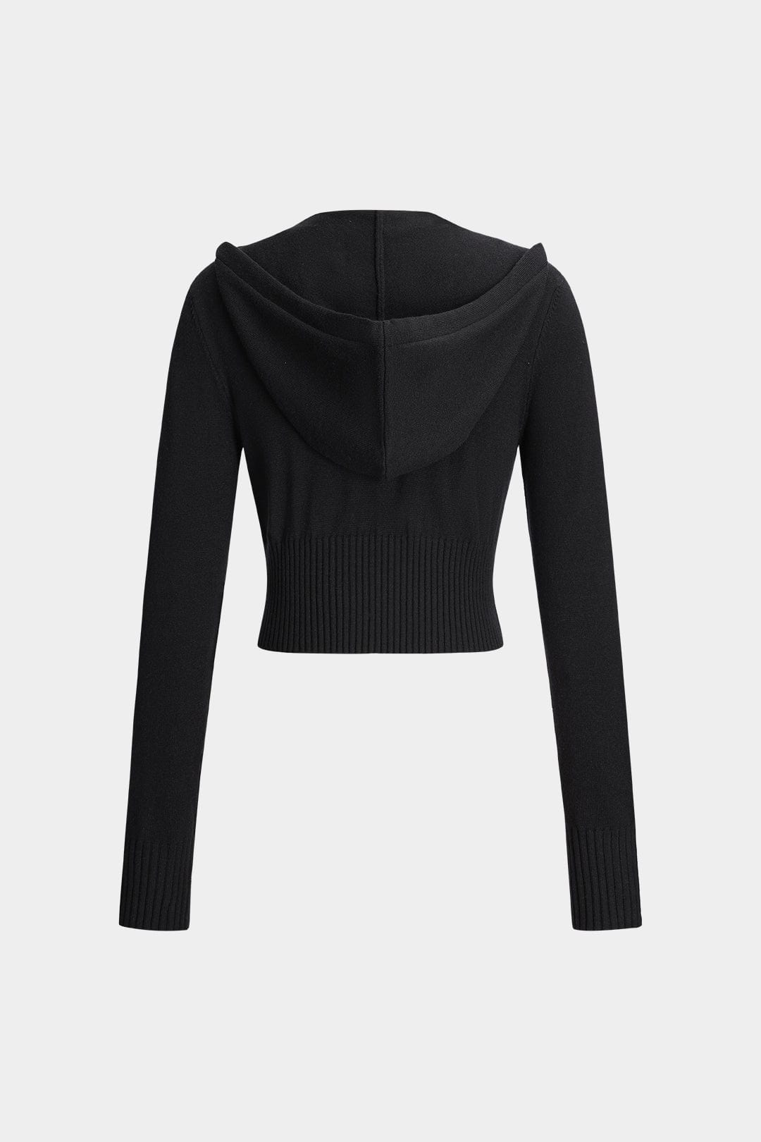 Damen Strick-Zweiteiler Kapuzenjacke und Schlaghose
