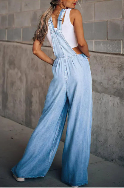 Damen Denim-Overall Trendig Ohne Ärmel