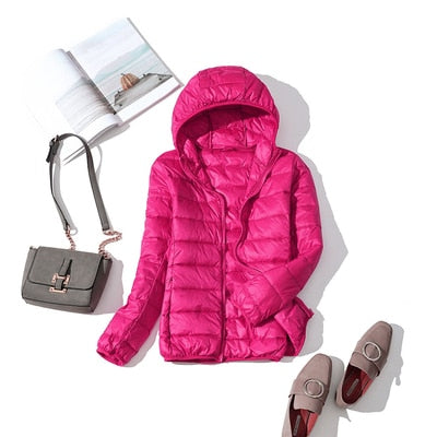 Damen Kurze Winterjacke Glänzend