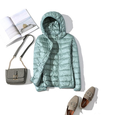 Damen Kurze Winterjacke Glänzend