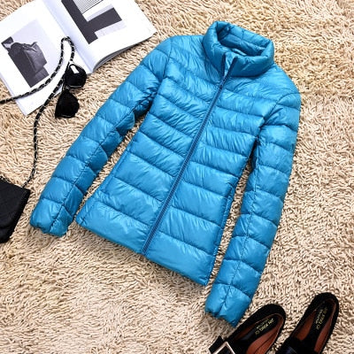 Damen Kurze Winterjacke Glänzend