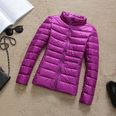 Damen Kurze Winterjacke Glänzend