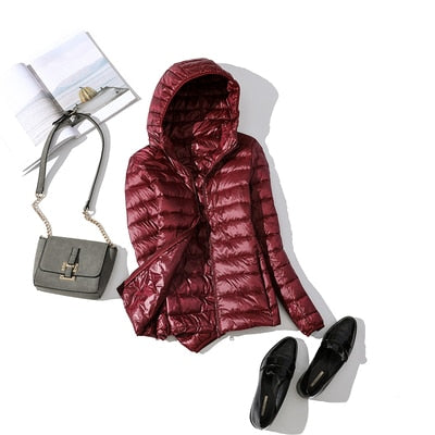 Damen Kurze Winterjacke Glänzend