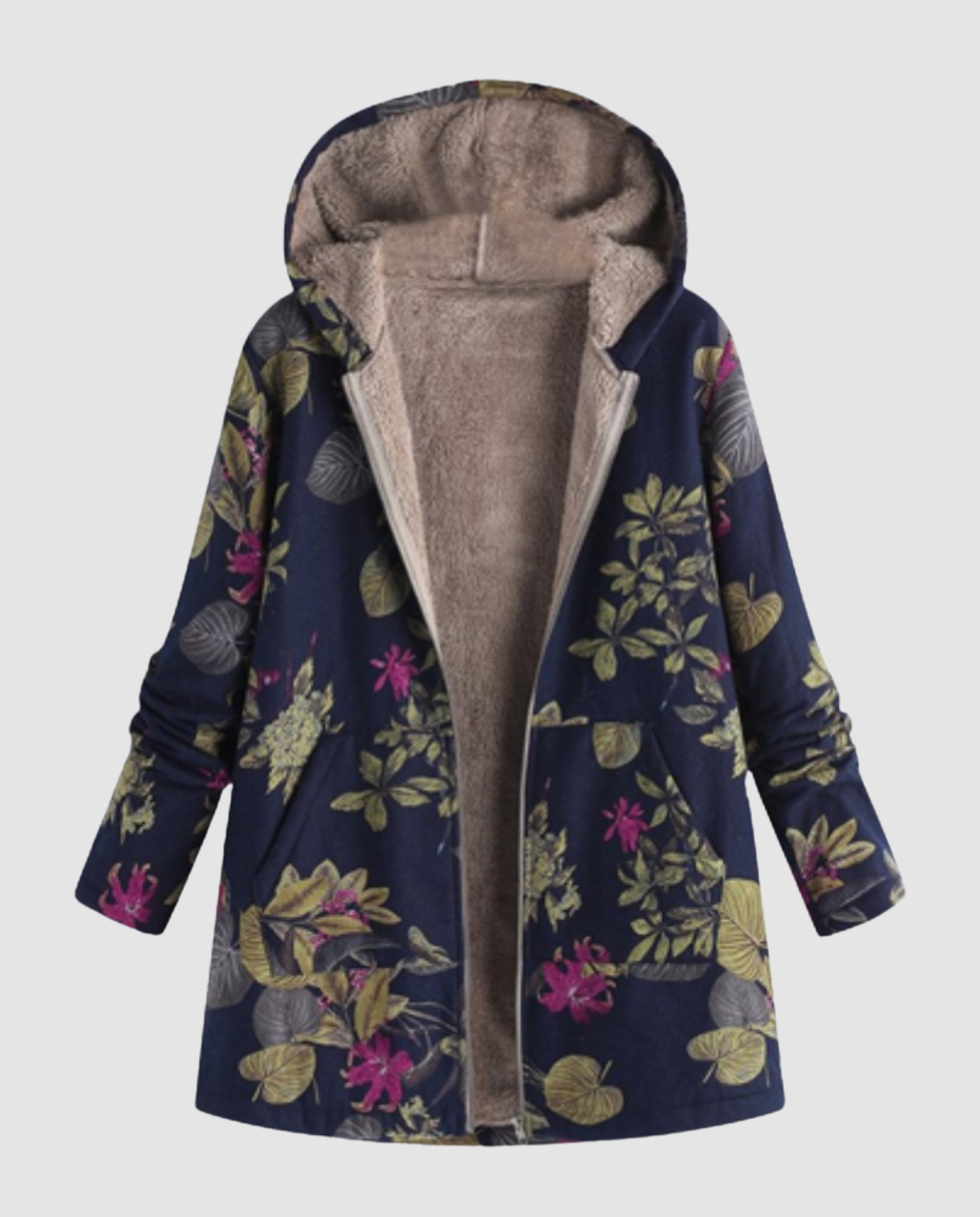Damen Winterjacke Blumenmuster