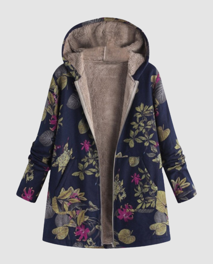 Damen Winterjacke Blumenmuster