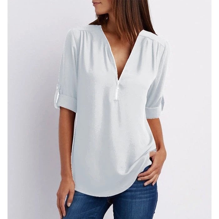Norvielle Damen Bluse Lockere Stil