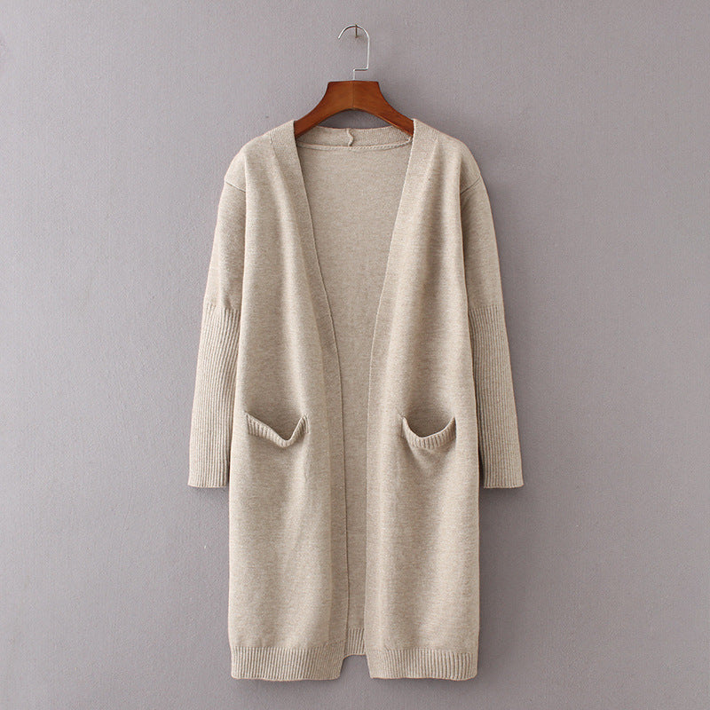 Damen Grobstrick Cardigan Lässig Mit Taschen Norvielle