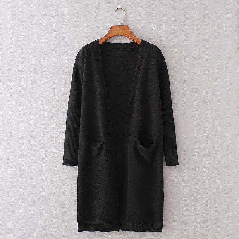 Damen Grobstrick Cardigan Lässig Mit Taschen Norvielle