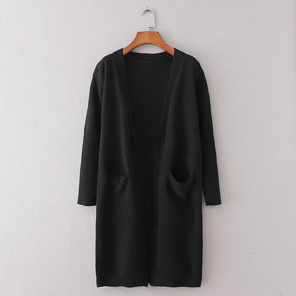 Damen Grobstrick Cardigan Lässig Mit Taschen Norvielle